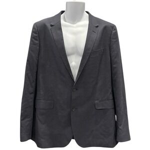Lands' End Men's 44L Wool Blend‎ Tailored Fit Gray 2 Button Sport Coat